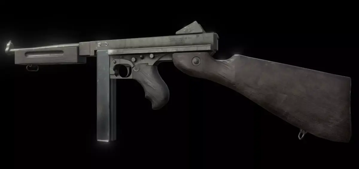 M1A1 Thompson Submachinegun Low-poly 3D model purchase