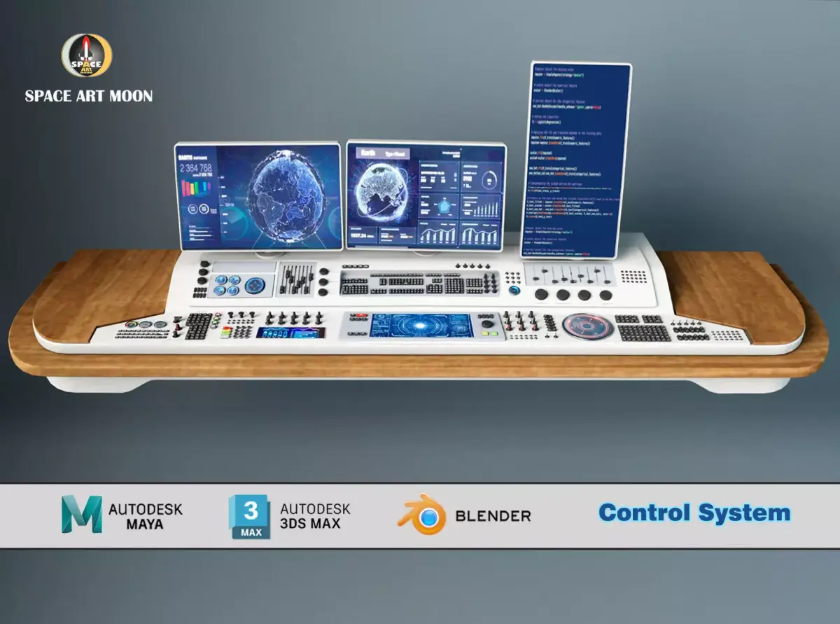 Control System Low-poly 3D model