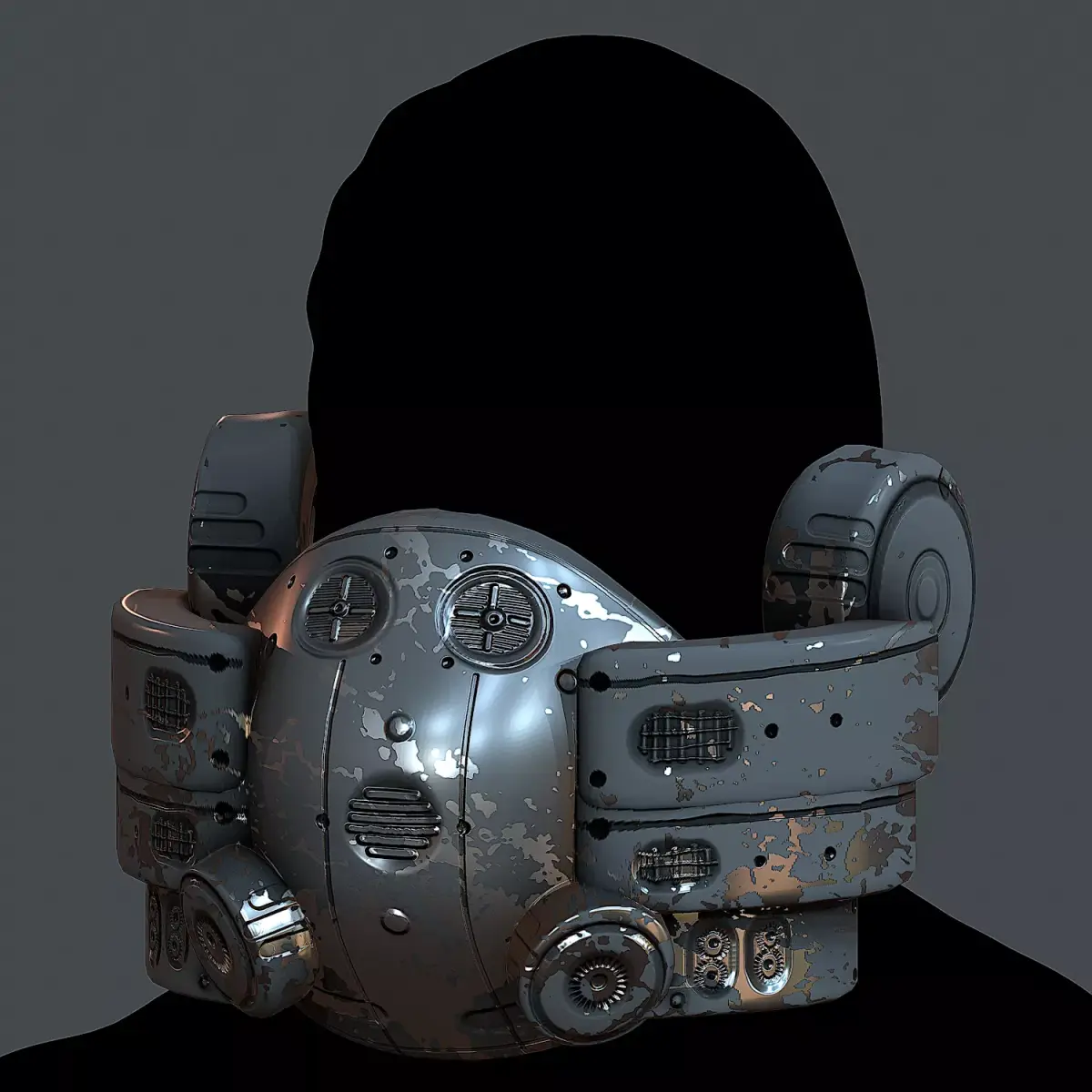 Gas mask helmet 3d model scifi Low-poly Low-poly 3D model Low-poly 3D model 92