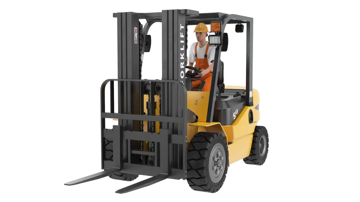 Forklift with Driver 3D model