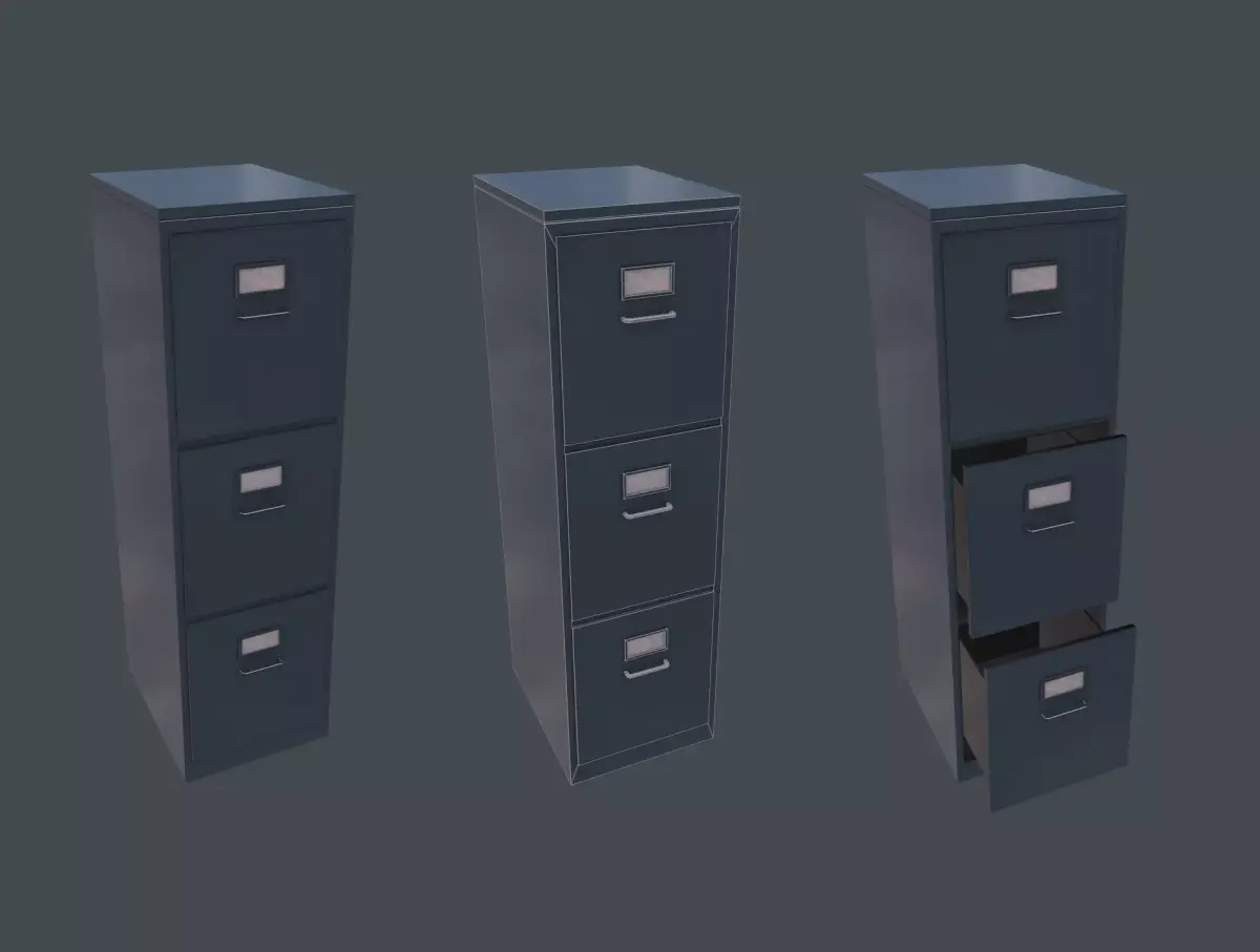 Filing Cabinet Low-poly 3D model Free low-poly 3D model