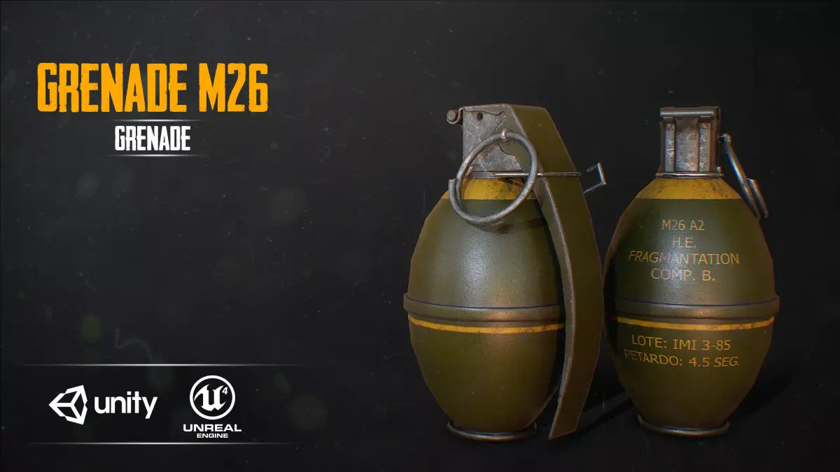 Grenade M26 A2 Low-poly 3D model