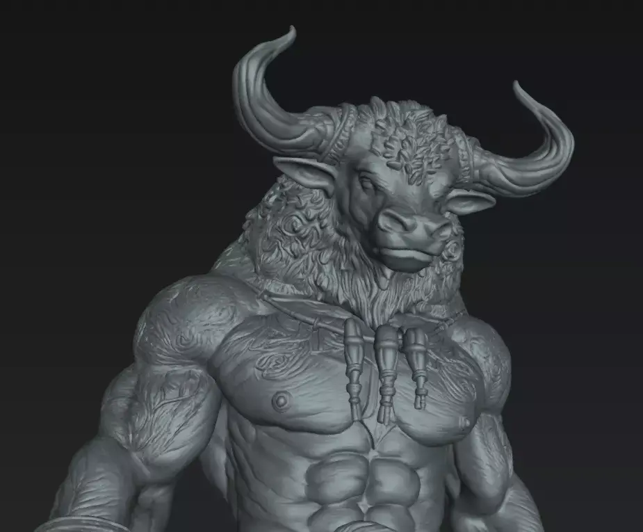 Minotaur STL DnD Tabletop Miniature 3D Print Model 3D print model