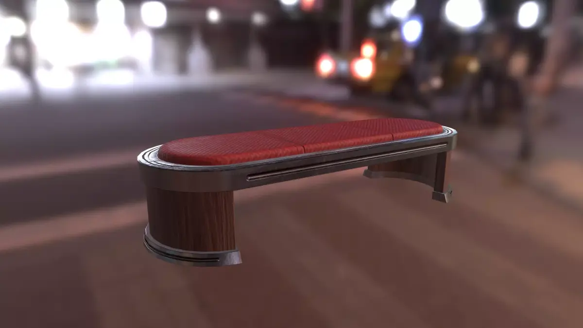Sci Fi Bench Low-poly 3D model