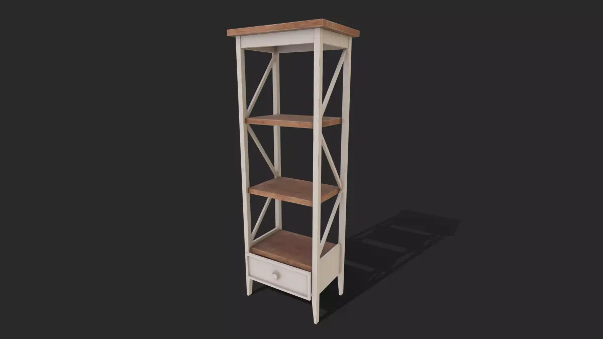 Ladder Shelf Low-poly 3D model