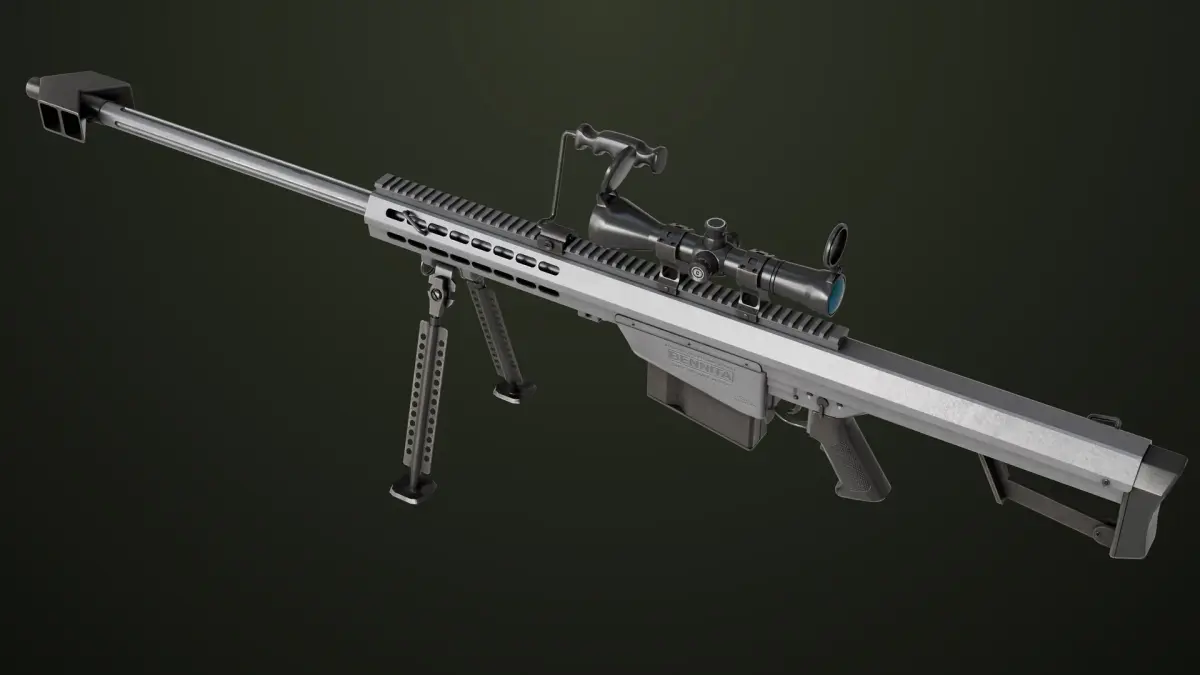 Sniper Rifle 02 Black and Sandal Single Map All PBR Unity UE Textures 3D model