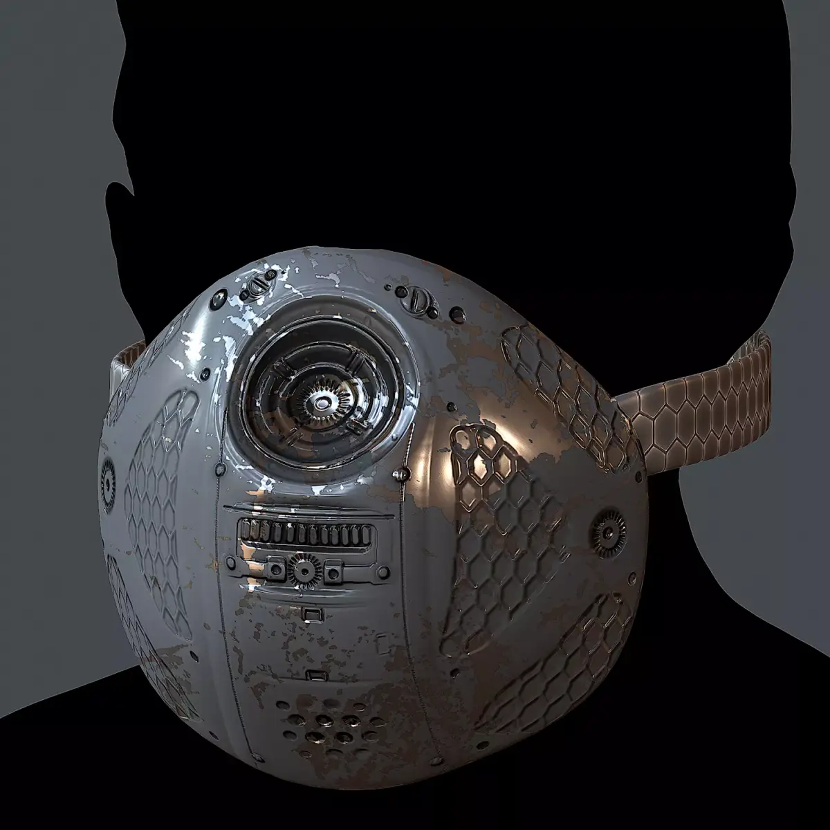 Gas mask helmet 3d model scifi Low-poly Low-poly 3D model 61