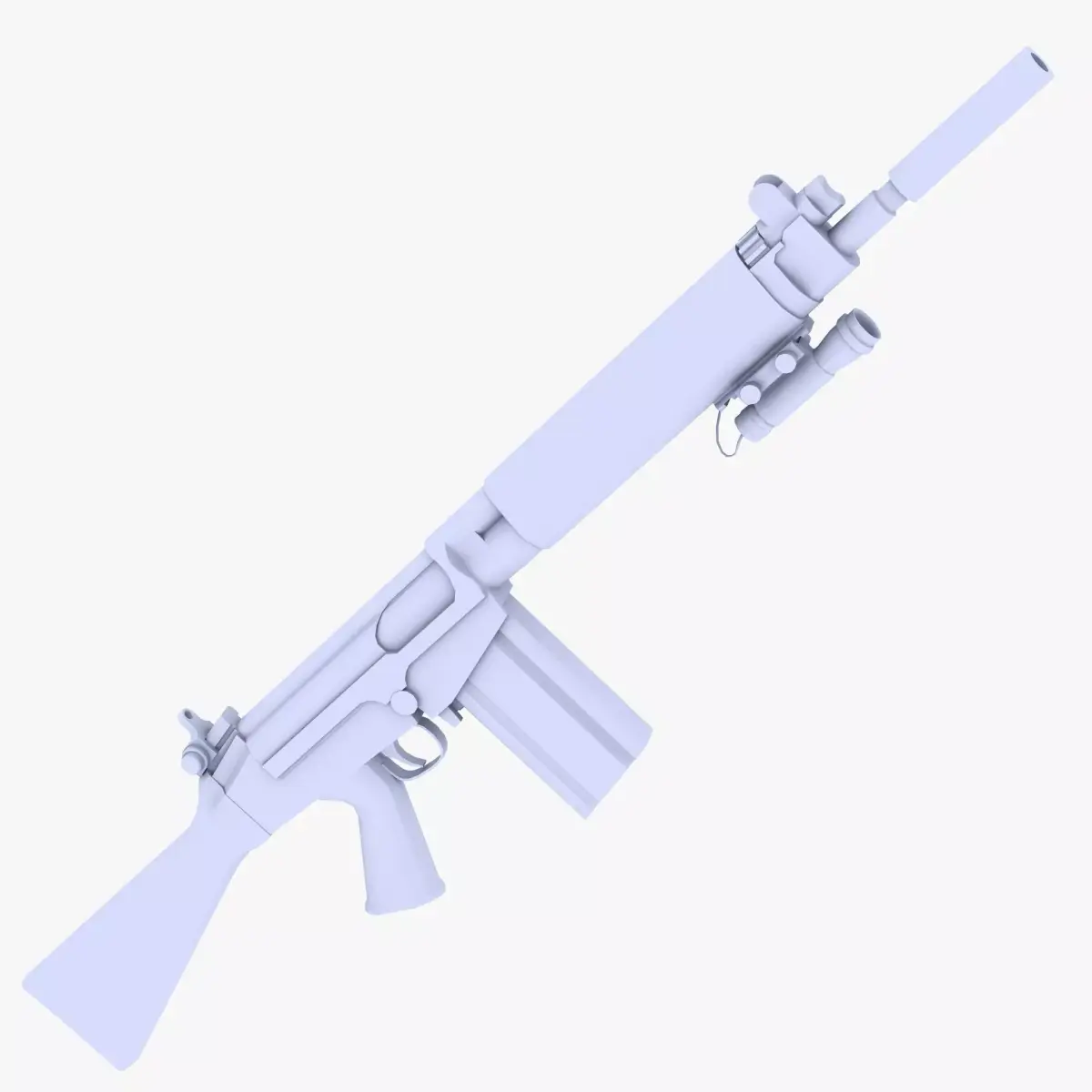 FN Fal  Low-poly 3D model