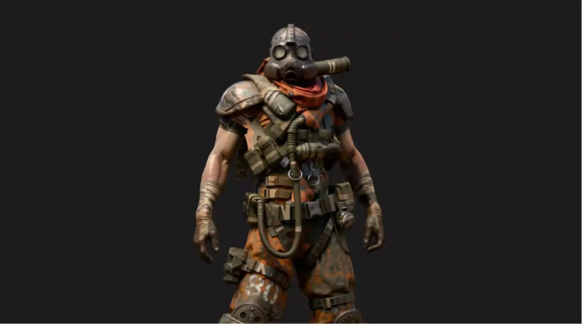 Hazard-Environment Bandit Low-poly 3D model