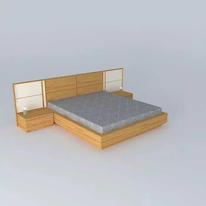 bed wooden shelf Free 3D model
