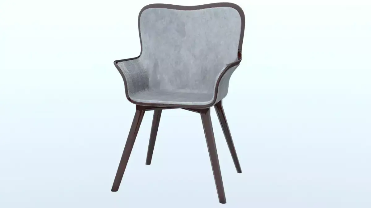high poly chair with wooden legs Free 3D model