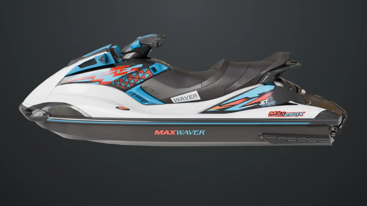 Jet Ski 01 White Generic All PBR Unity UE Textures 3D model