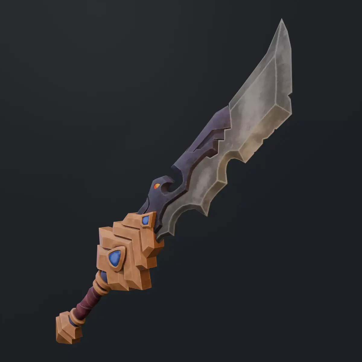 Dragon sword Low-poly 3D model order