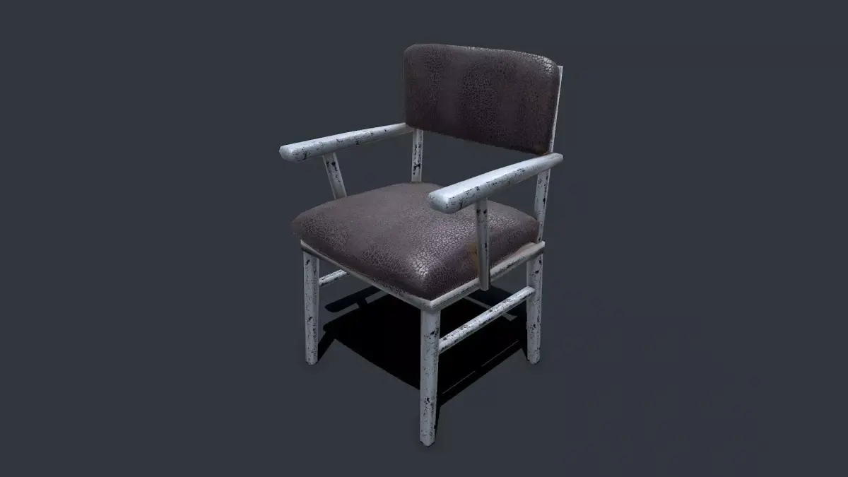Old Chair Low-poly PBR Free Free low-poly 3D model