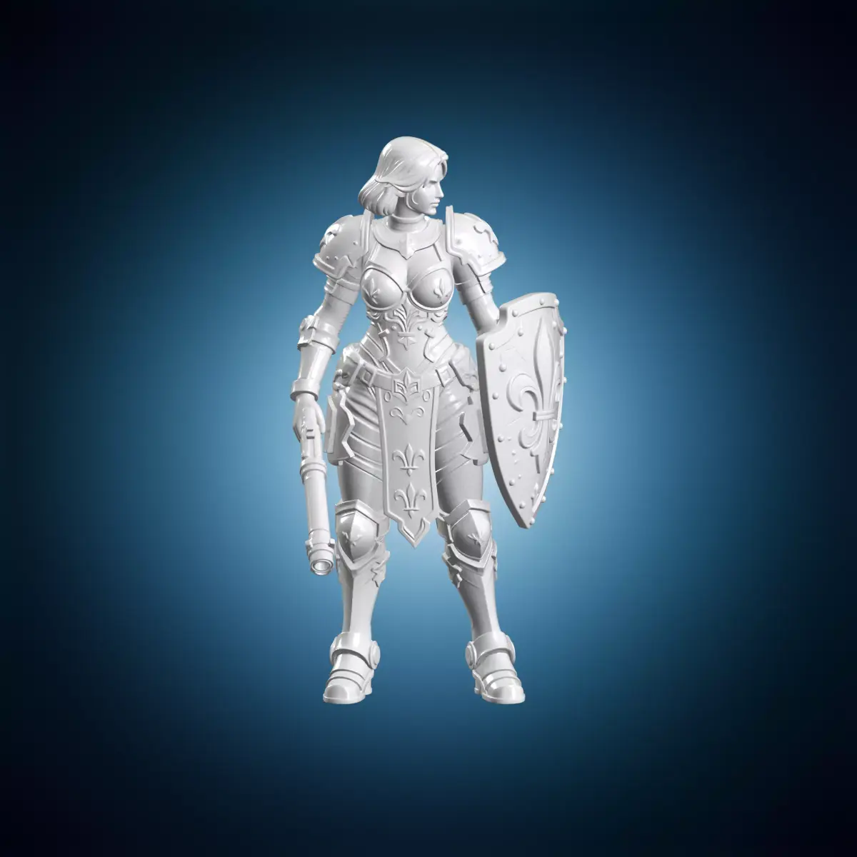 Battle Sister Warrior Figurine 3D Print Model 3D print model