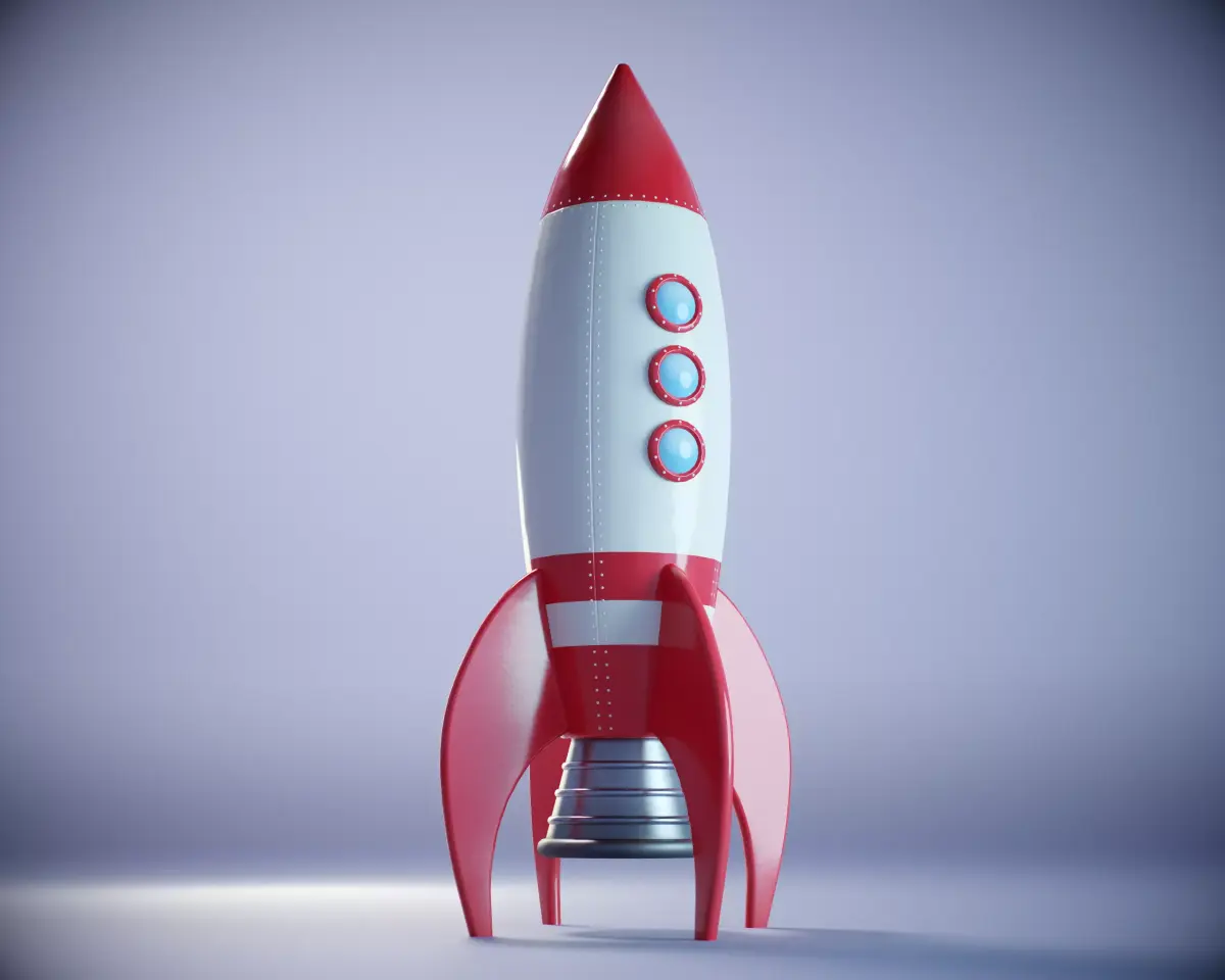 Cartoon Rocket PBR  Low-poly 3D model