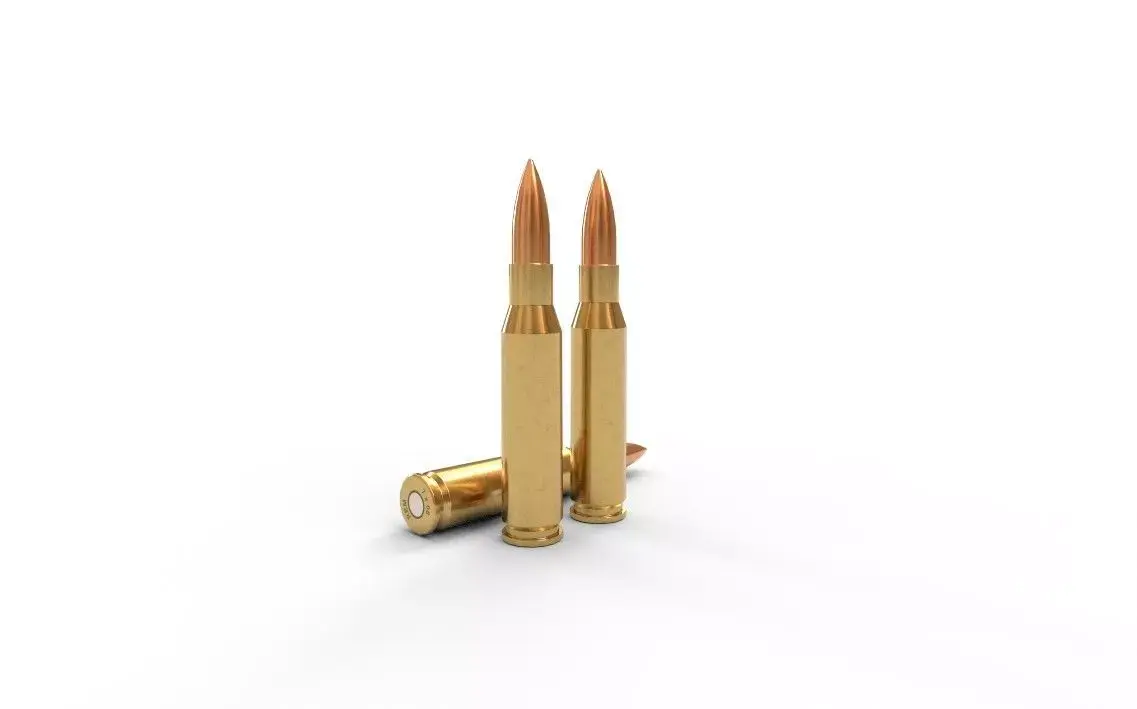 7-08 Remington Ammo Low-poly 3D model