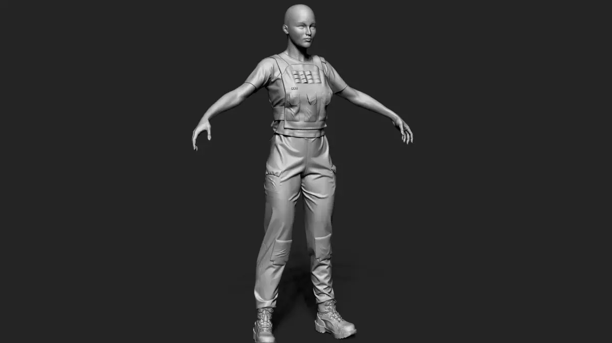 Female high poly 3d model person 3D model