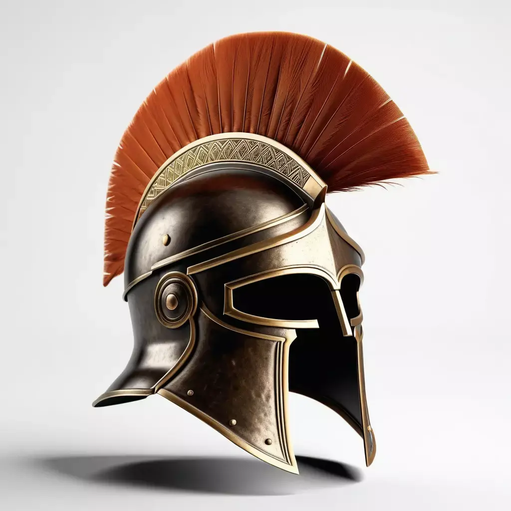 Bronze Ancient Greek Helmet with Plume 3D model