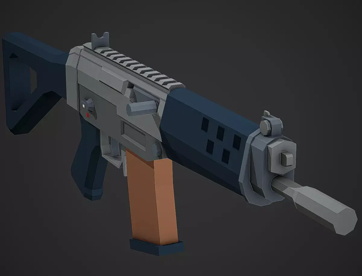Stylized Sig Sg 552 Low Poly Mobile Ready Low-poly 3D model