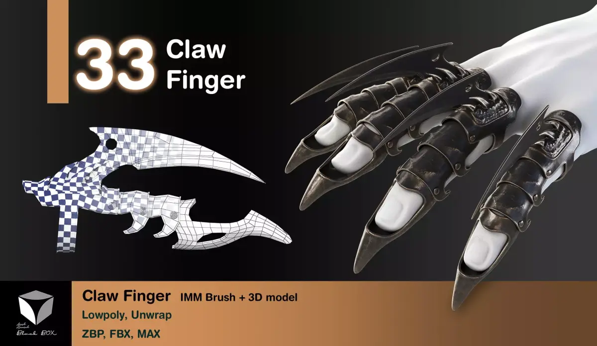 33 Claw Finger Low-poly 3D model