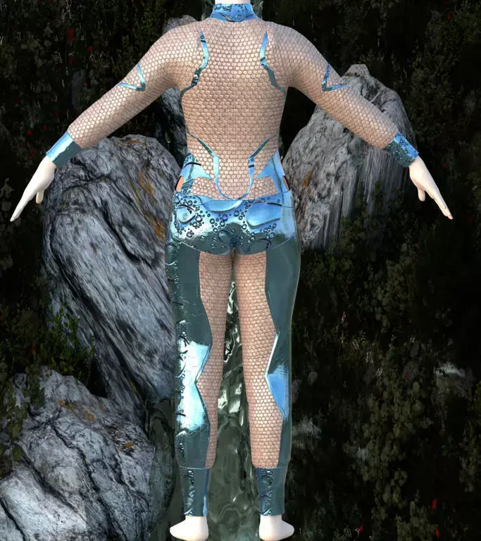 3D Futuristic Tribal Mesh Bodysuit  3D model