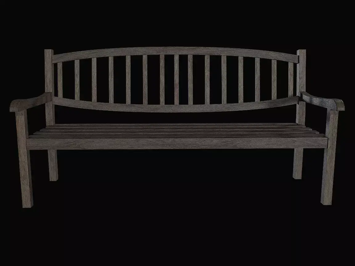 Bench02 wooden bench Low-poly 3D model