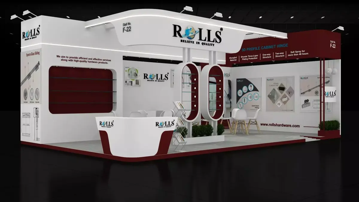 10mtr x 6mtr expo stall 2side open Exhibition Stand Design Free low-poly 3D model