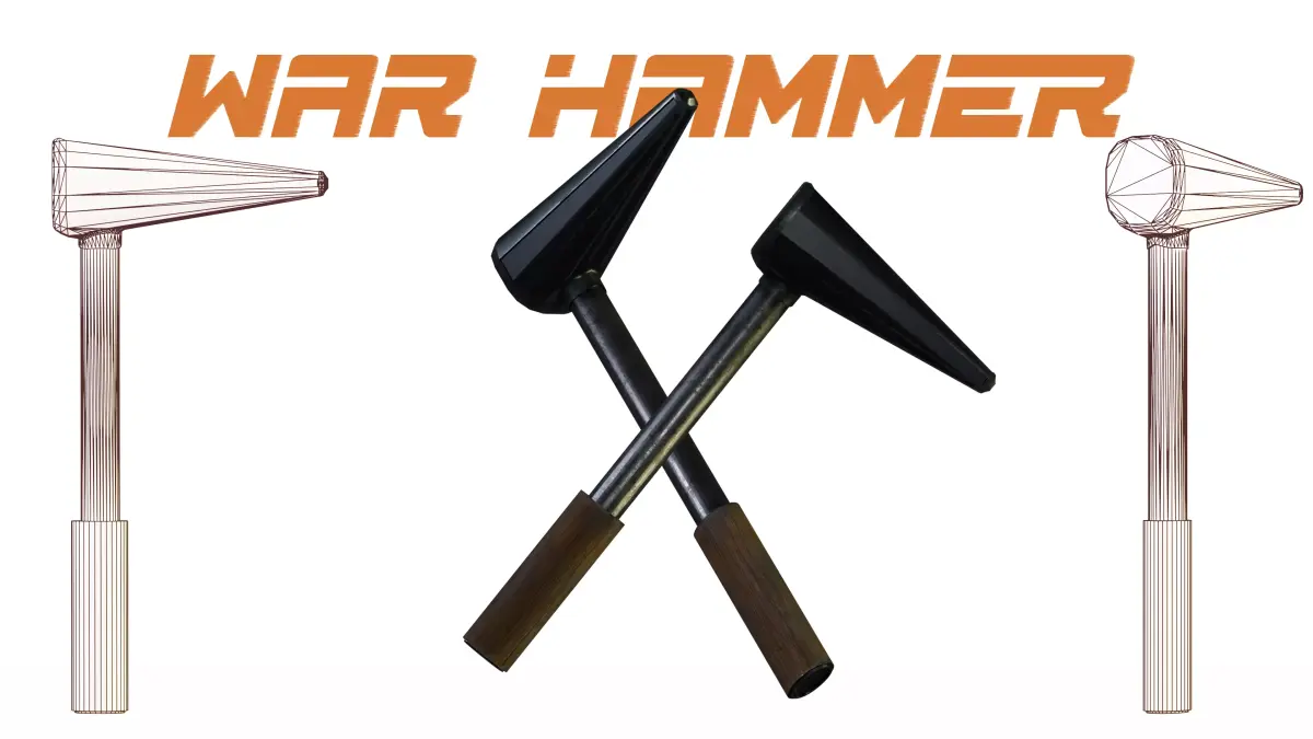 Game Ready War Hammer 4K PBR Low Poly Low-poly 3D model