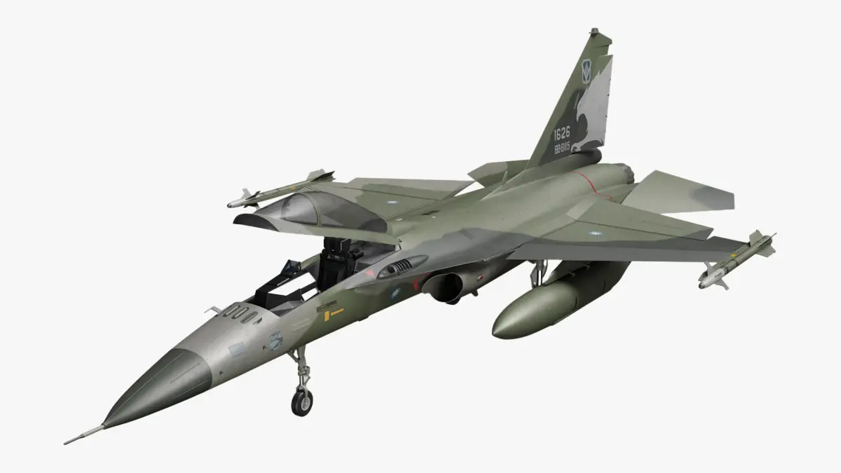 AIDC F-CK-1 Ching-Kuo Fighter Jet Green Rigged for Maya 3D model purchase