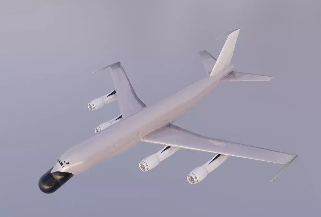 EC-135 Style Military Jet - Custom 1950s Transport Low-poly 3D model