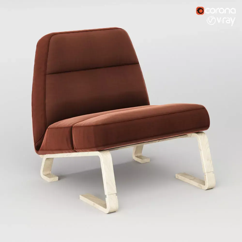 sofa-IKEA lounge chair with wooden legs Free 3D model