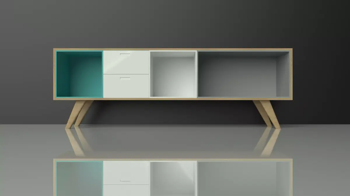 RTV - cabinet - wood - colorful - furniture set - Artrzcinski Low-poly 3D model