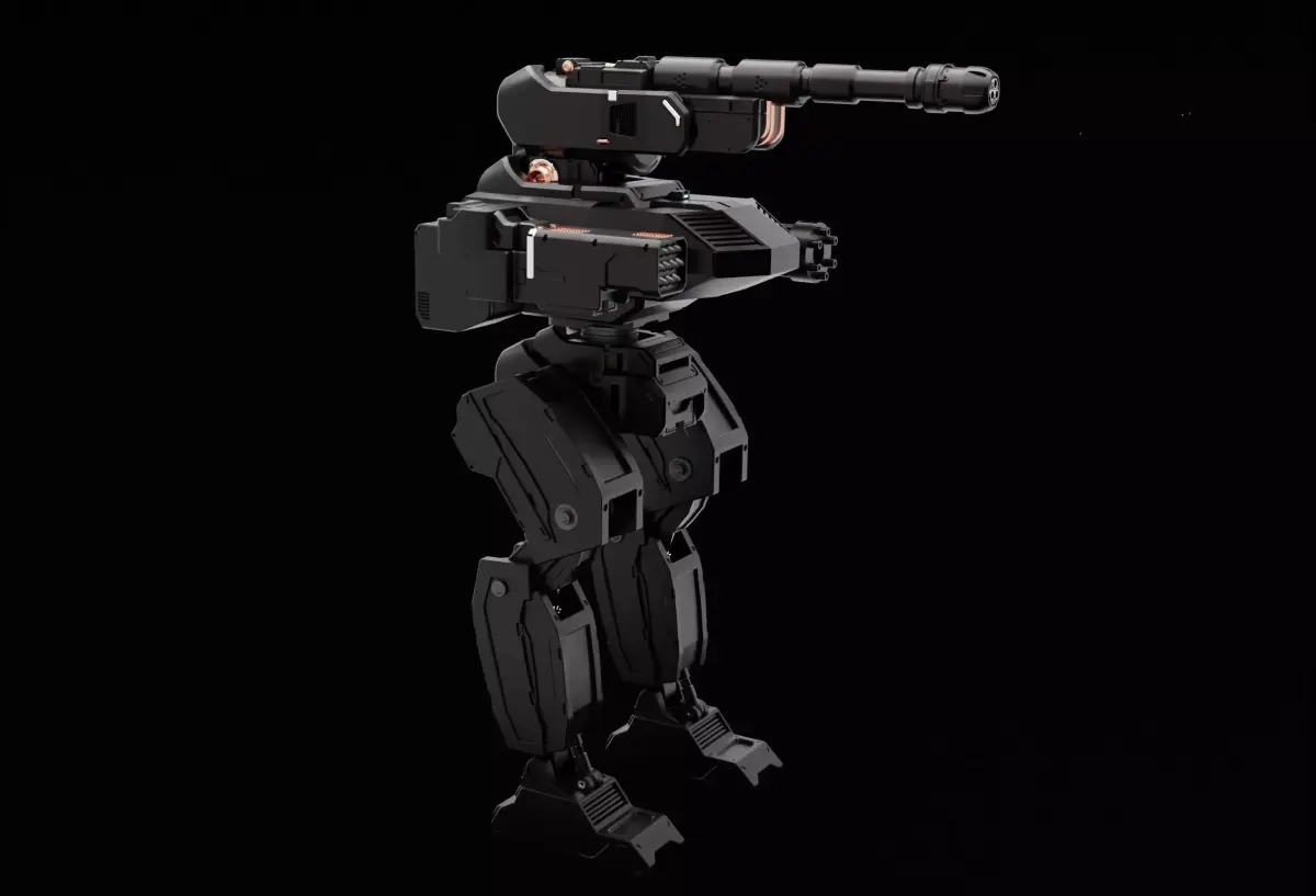 Futuristic warfare robot Low-poly 3D model