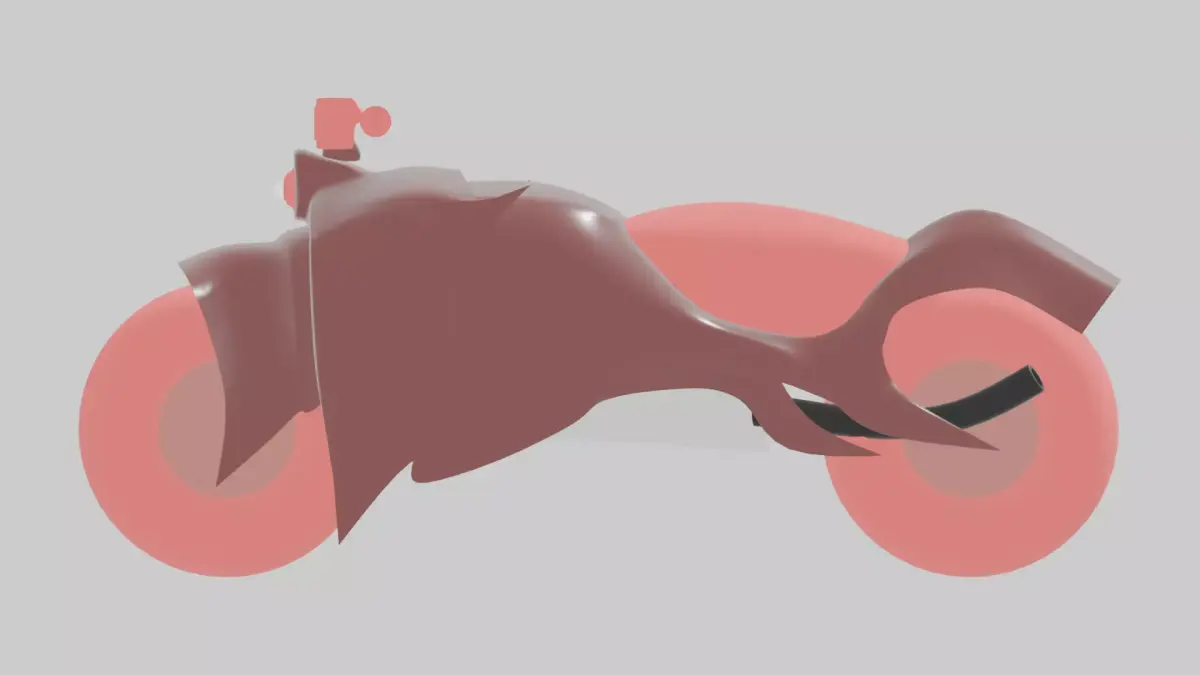 Crimson Whip Motorcycle Low-poly 3D model