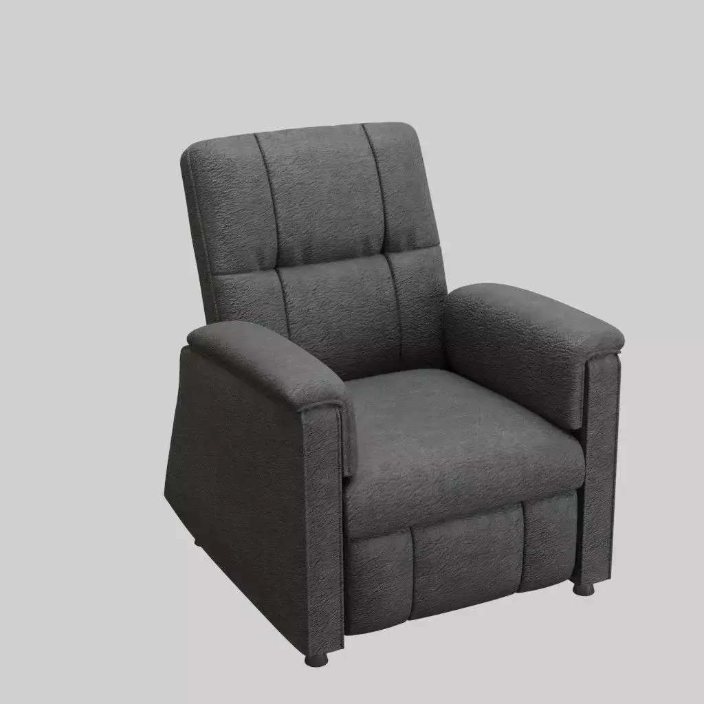 Gray Fabric Recliner Chair Free 3D model