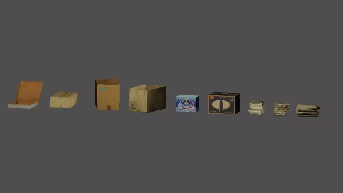 Boxes Low-poly 3D model
