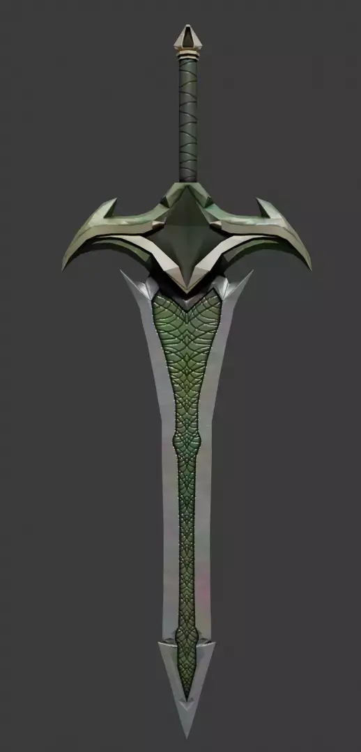 Ancient Elven Sword  PBR Game Ready Asset Low-poly 3D model