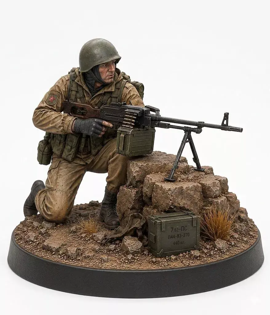 Battlefield Machine Gunner STL Modern Military Miniature Model 3D print model