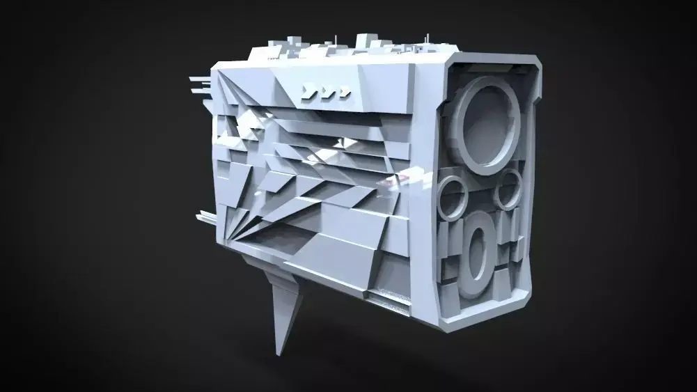 Spaceship Dreadnought 666 Low-poly 3D model
