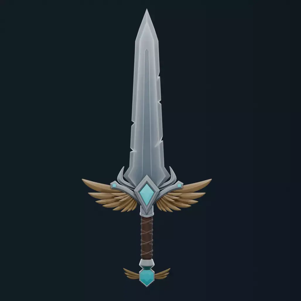 Stylized Fantasy Sword Low-poly 3D model buy