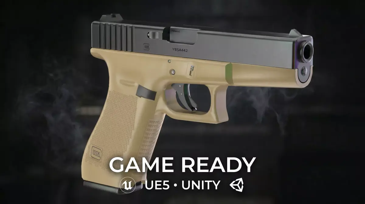 Glock 18 Gen 4 Tan 3D model