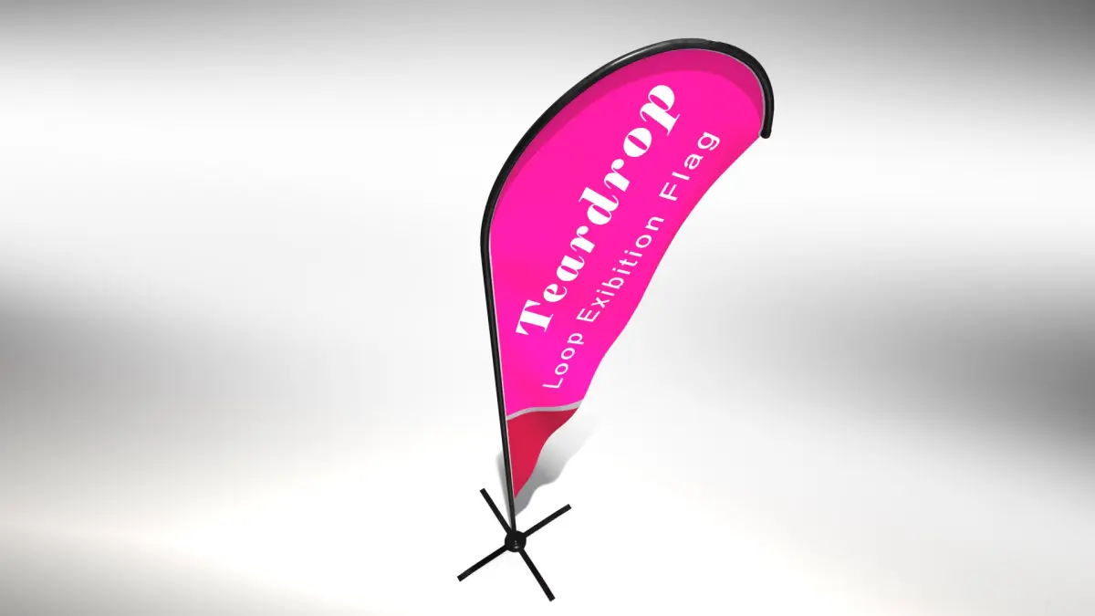 Animated Exhibition Flag-Teardrop 3D model