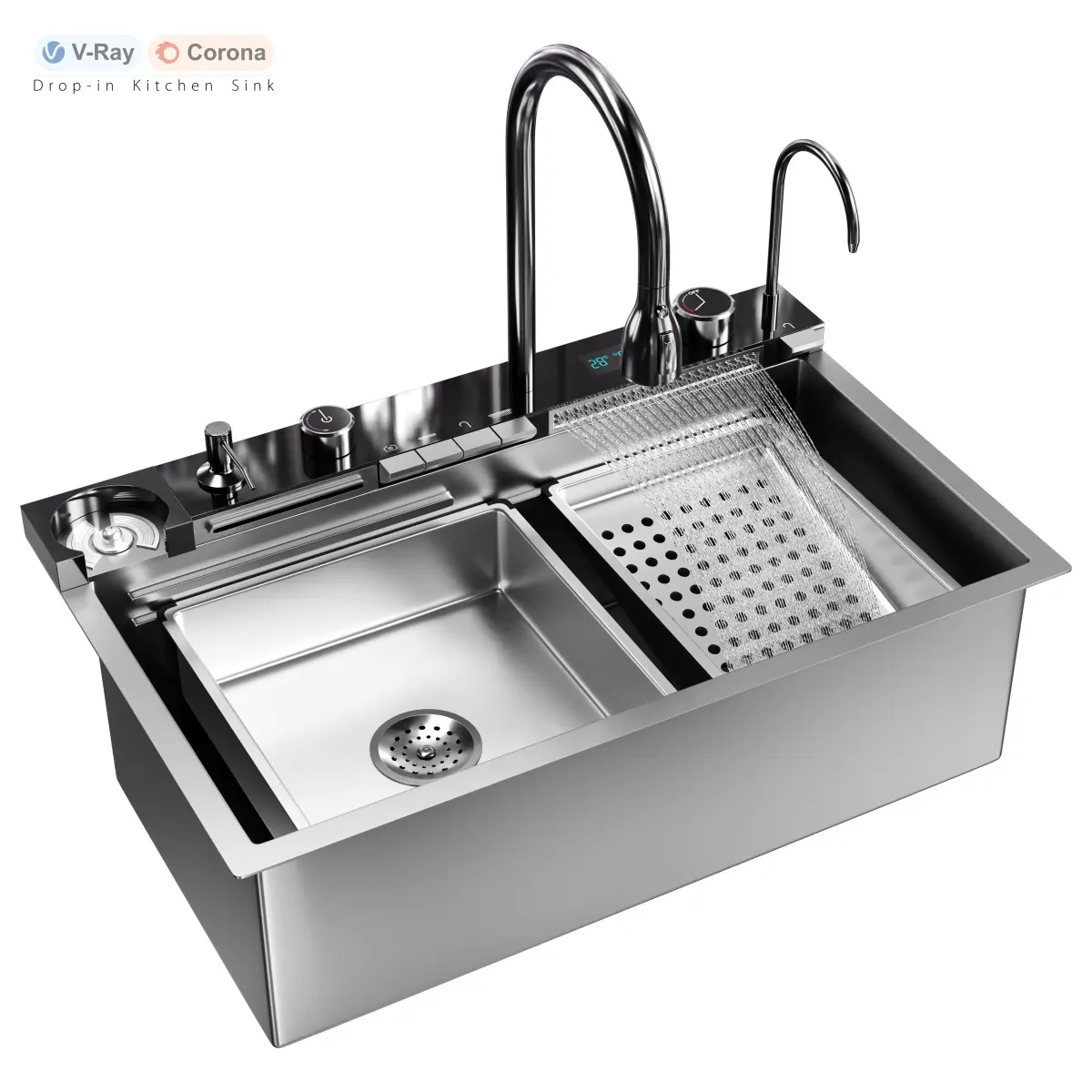 Drop-in Kitchen Sink 3D model