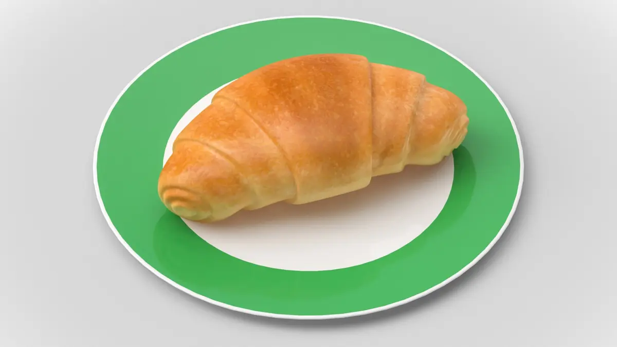 Croissant On Plate 3D model