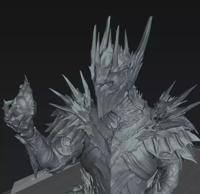 Knight Zyraeth Lord of the Abyssal Flame  Dark Fantasy Bust STL 3D print model