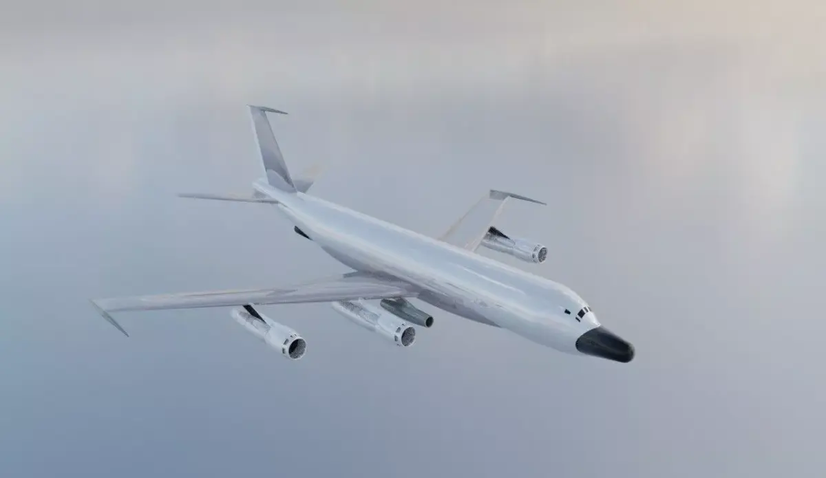 RC-135E Style Military Jet - Custom 1950s Transport Low-poly 3D model