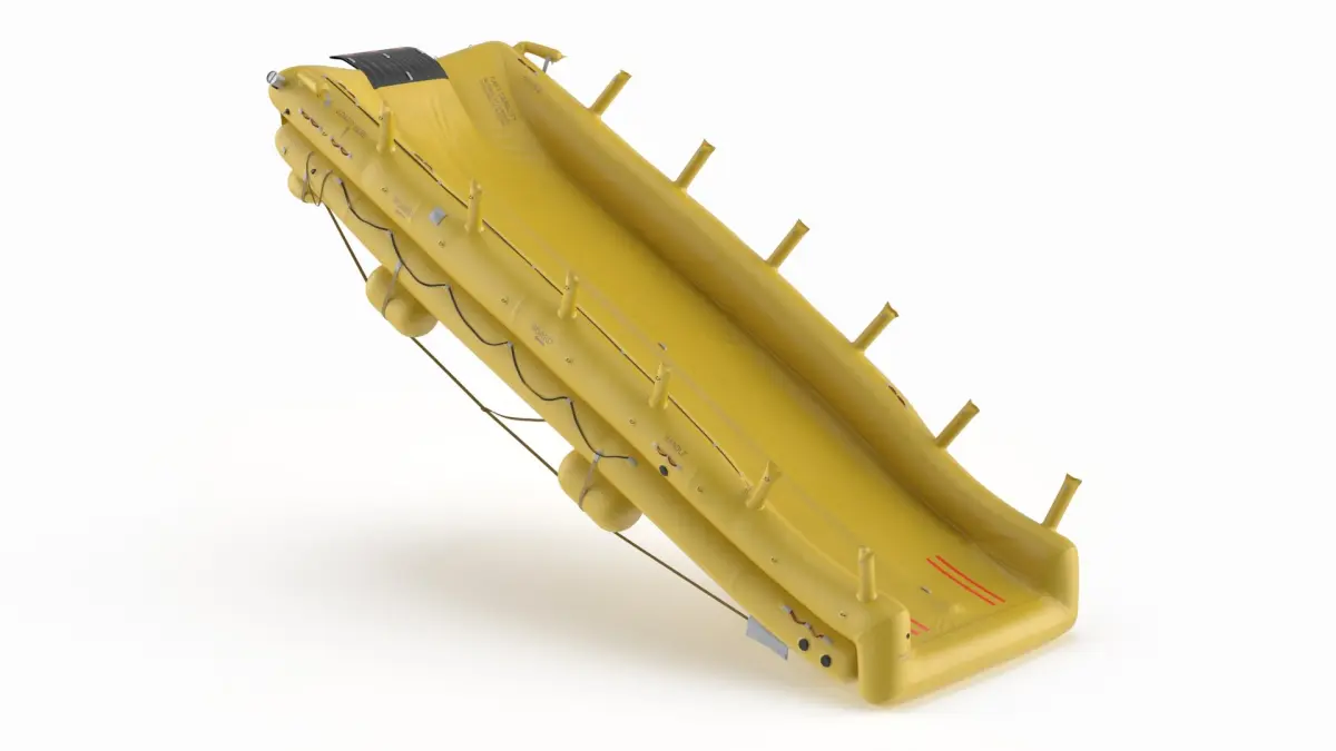 Inflatable Emergency Plane Ramp Yellow 3D model