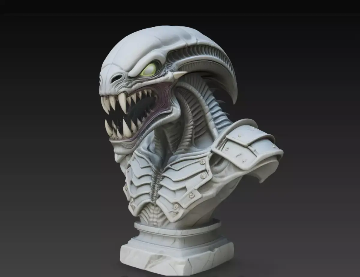 Xenomorph Alien Warrior Bust STL Model 3D print model