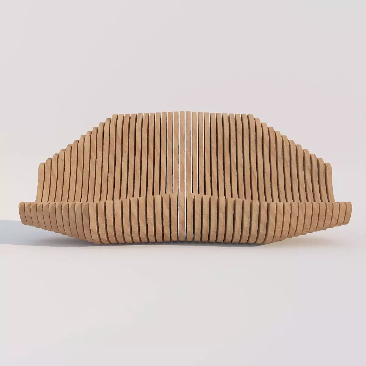 Modern wooden bench Free low-poly 3D model